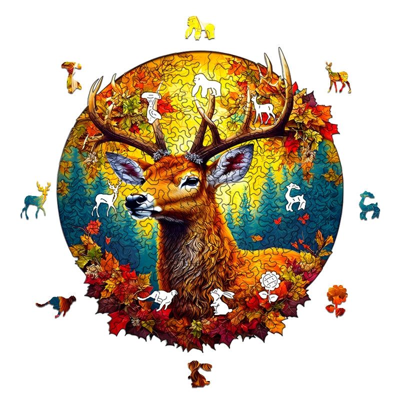 Red Maple Elk Wooden Jigsaw Puzzles