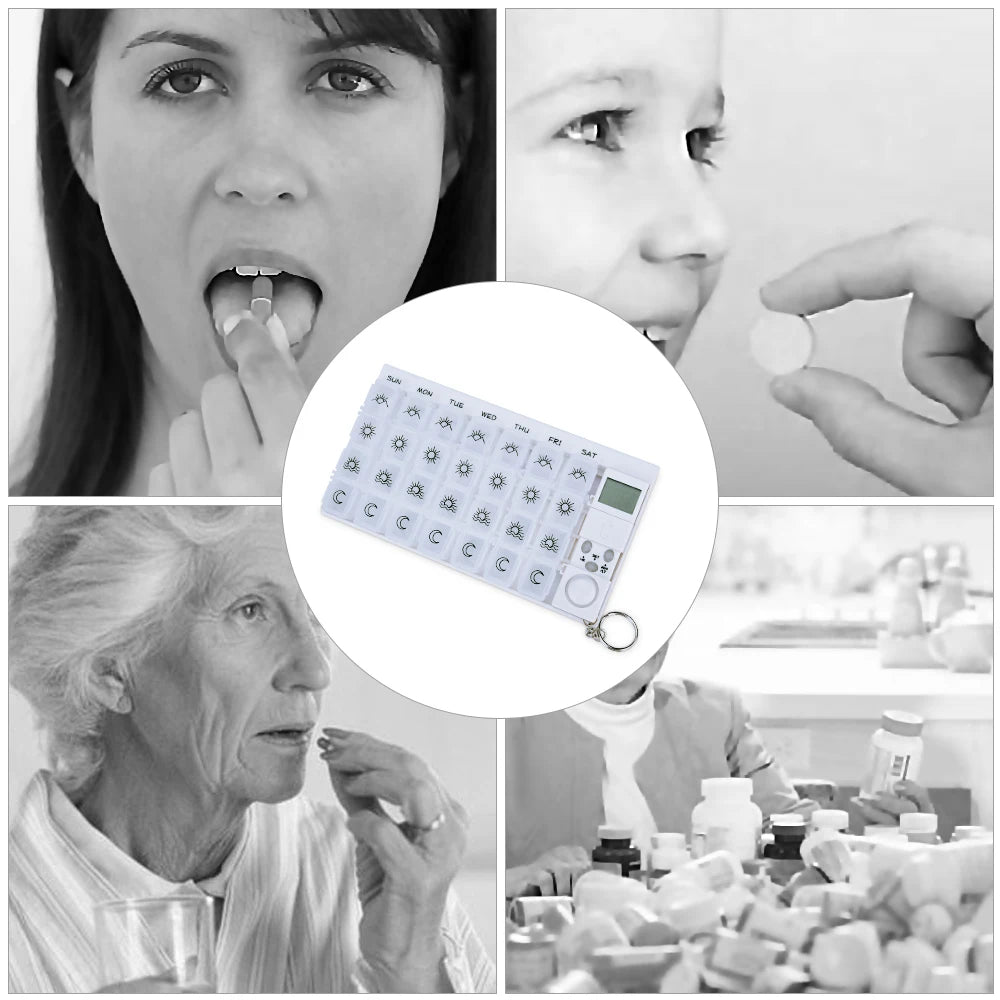 Smart Pill Box with Weekly Tracker and Alarm Alerts