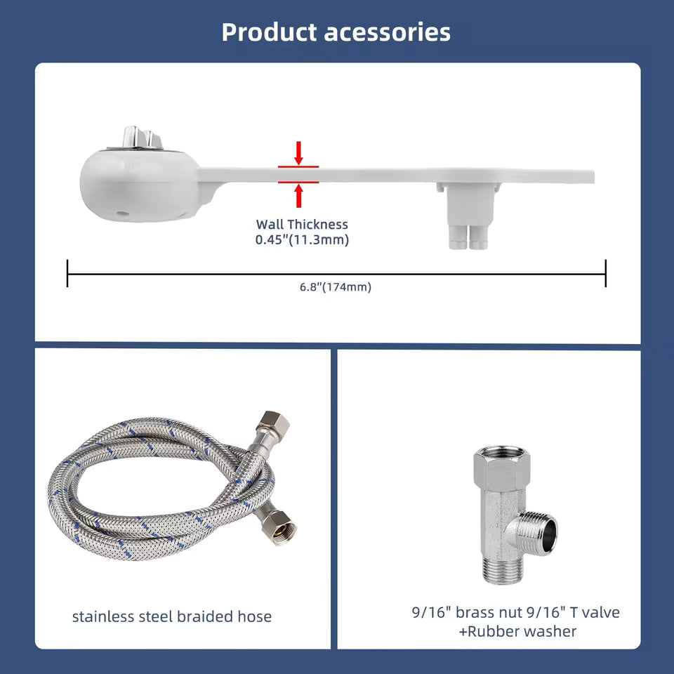 Self-cleaning Ultra-thin Bidet Toilet Seat Attachment