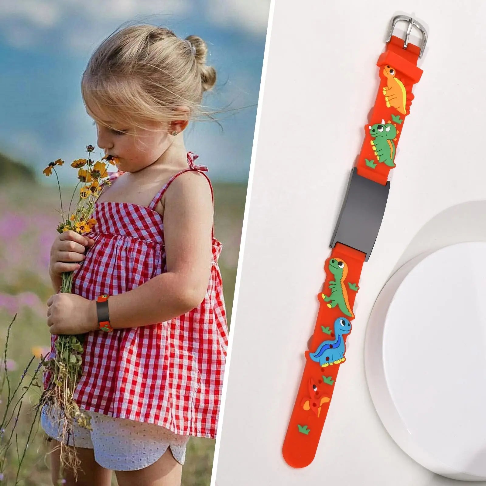 Kids Diabetic Medical Alert ID Bracelet - Triple Wrapped Leather For Type 1 & Type 2 Diabetes