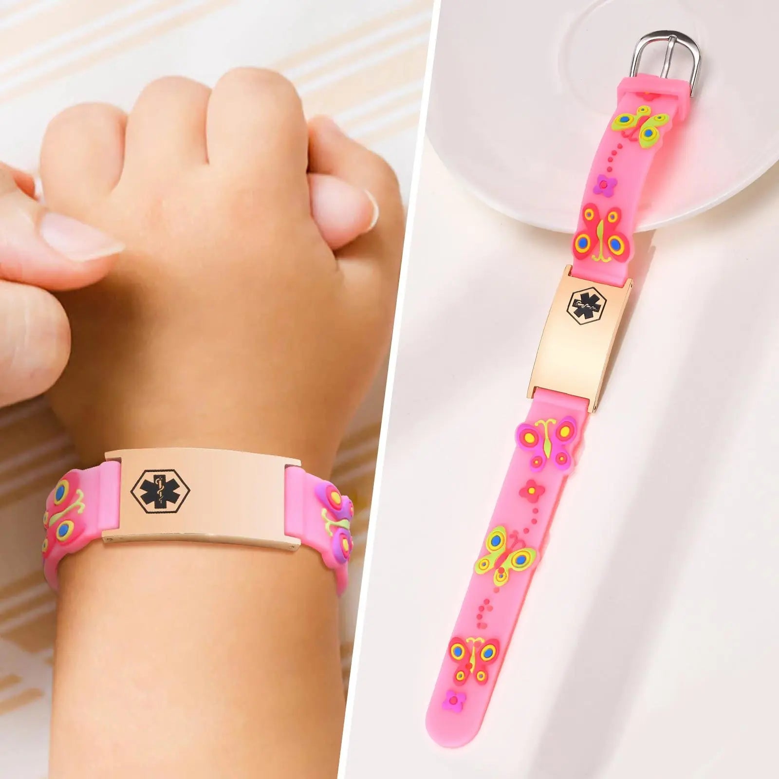 Kids Diabetic Medical Alert ID Bracelet - Triple Wrapped Leather For Type 1 & Type 2 Diabetes