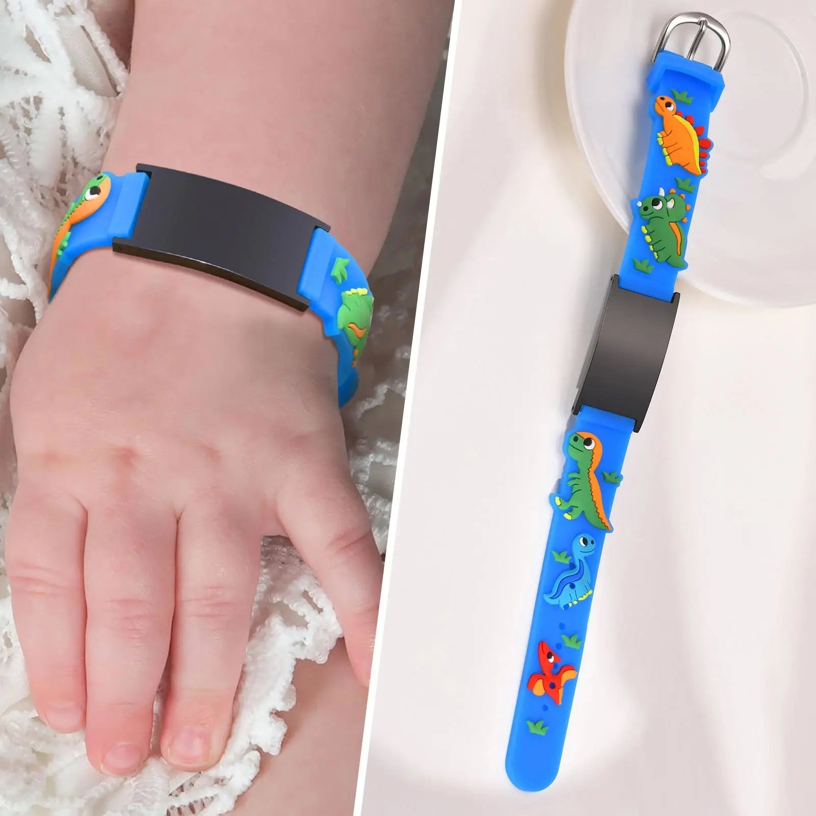 Kids Diabetic Medical Alert ID Bracelet - Triple Wrapped Leather For Type 1 & Type 2 Diabetes