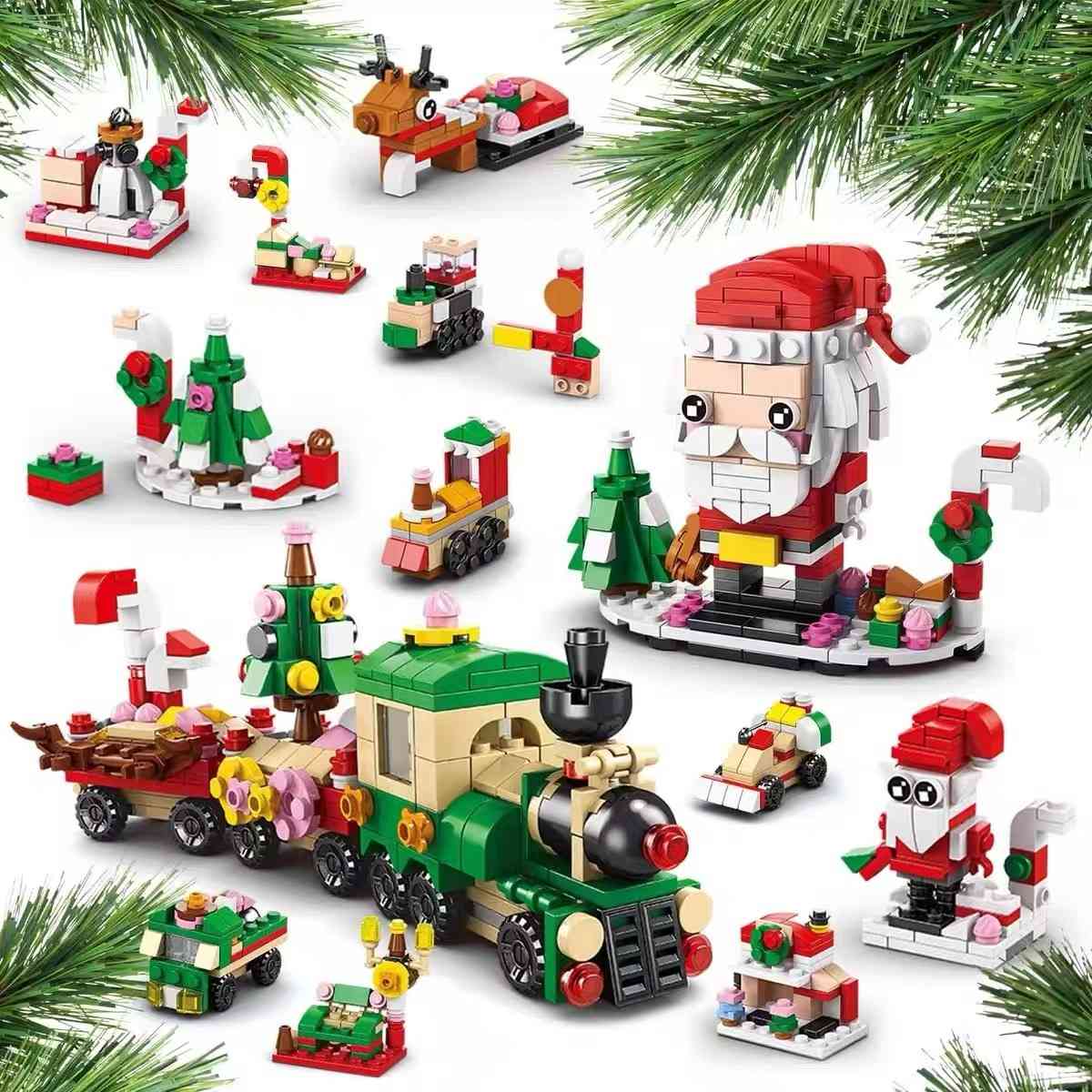 Santa and Train Christmas Countdown Advent Calendar Building Blocks Set | 1123 PCS