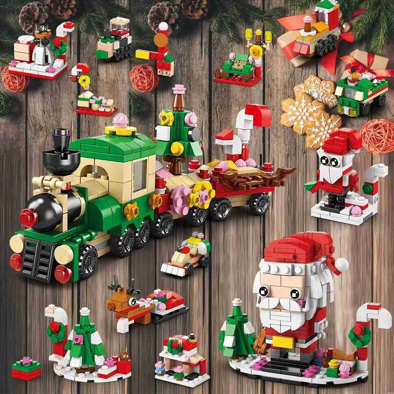 Santa and Train Christmas Countdown Advent Calendar Building Blocks Set | 1123 PCS