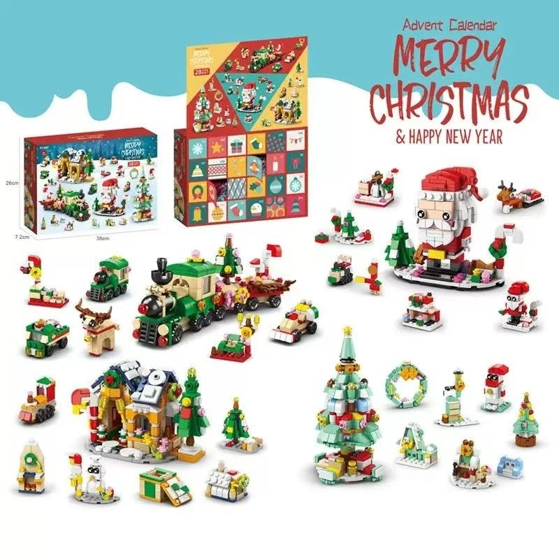 Santa and Train Christmas Countdown Advent Calendar Building Blocks Set | 1123 PCS