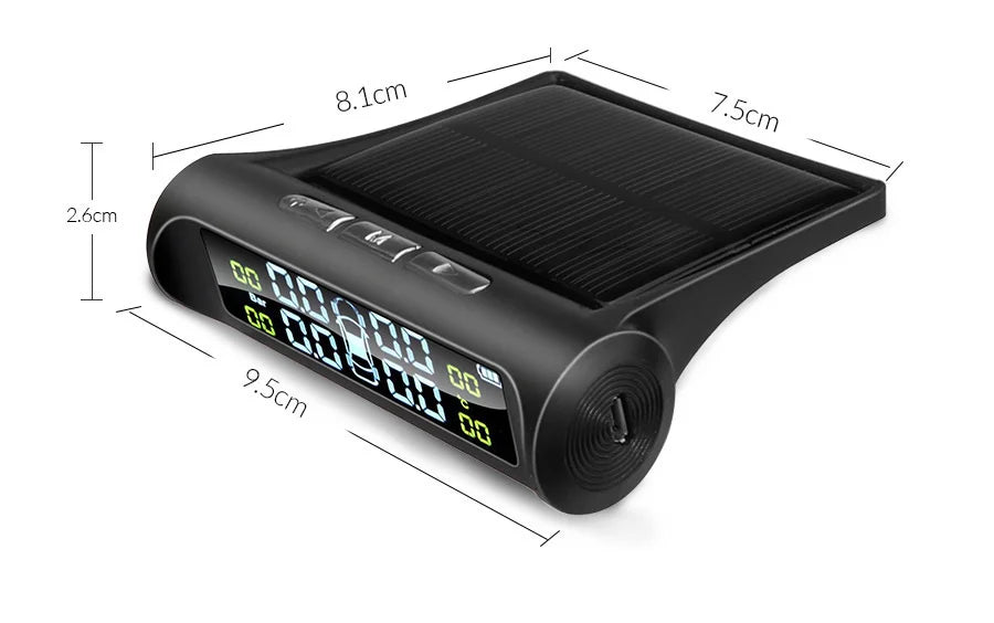 Wireless Smart LCD Display Tire Pressure Monitoring System for Cars with 4 Sensors