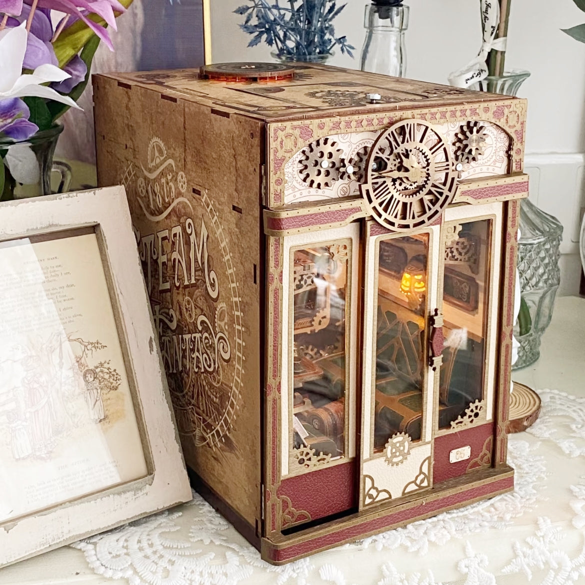 Steampunk Fantasy | Infinite Train Cabin DIY Book Nook Kit | Motion Scene