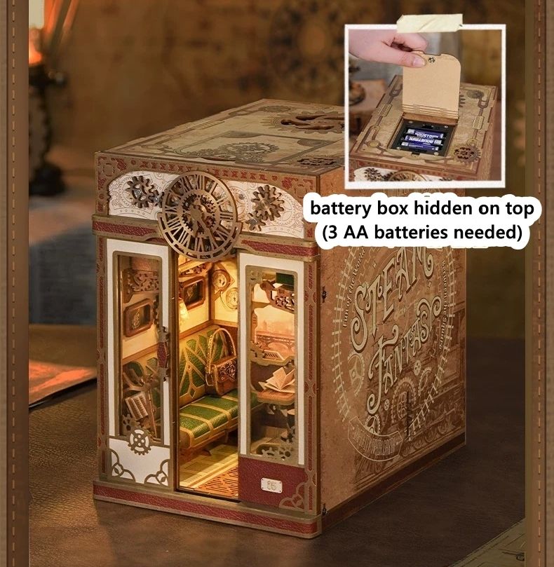 Steampunk Fantasy | Infinite Train Cabin DIY Book Nook Kit | Motion Scene