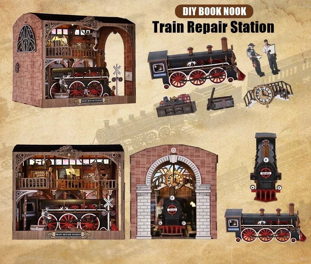 Train Repair Station DIY Book Nook Kit