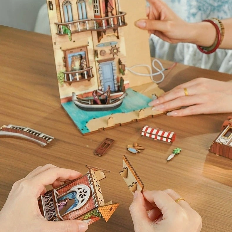 Venetian Dreams DIY Book Nook Kit | Miniature Bookshelf Insert