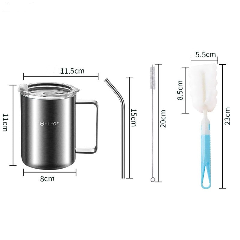 Stainless Steel Travel Mug with Leakproof Lid and Straw, for Home, Office, Driving