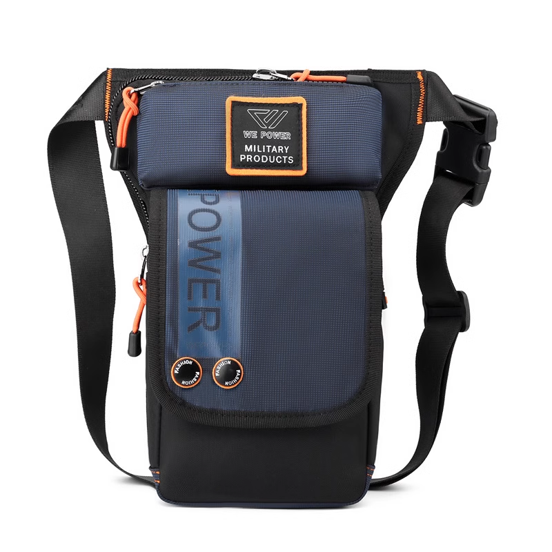 Personalized Men's Motorcycle Style Waterproof Nylon Leg Chest Bag