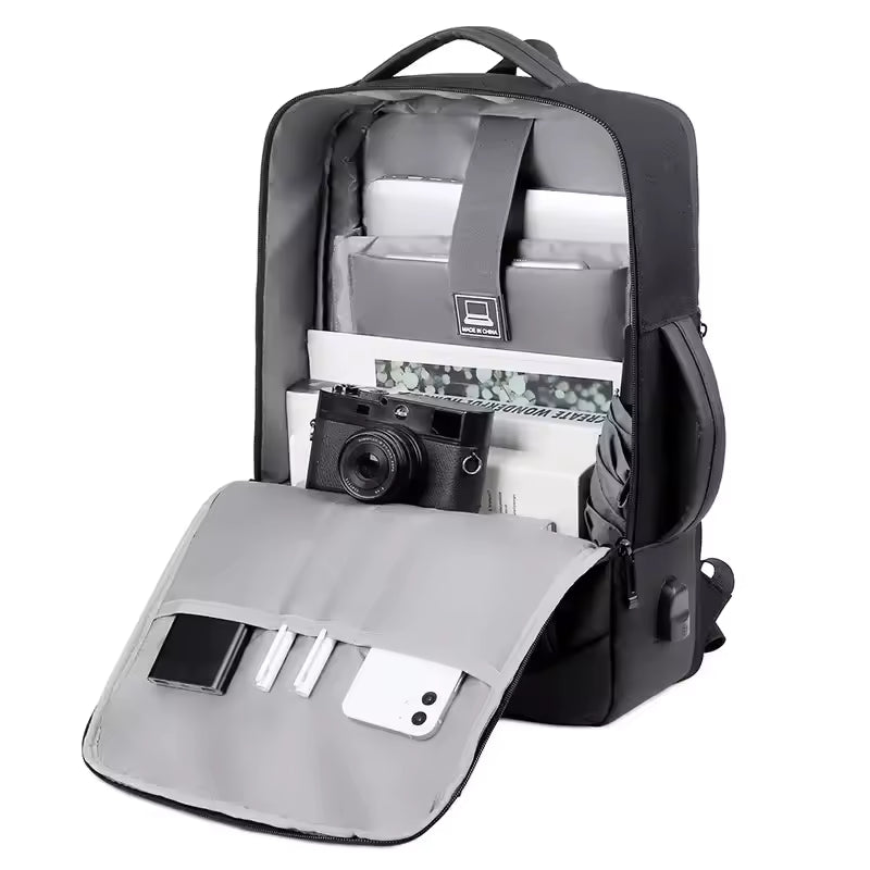 Large Capacity Waterproof Backpack USB Charging Expansion Design Shoe Compartment Hiking Sport Bag