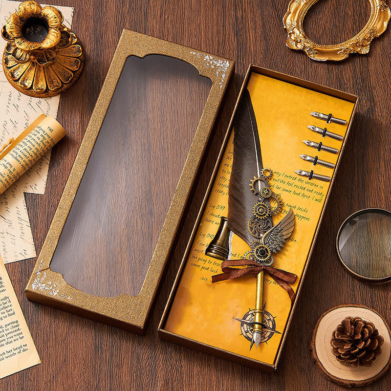 Vintage Mechanical Feather Pen