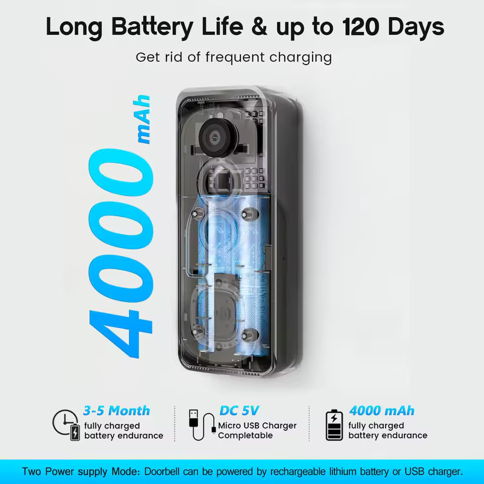 WiFi Wireless Doorbell Camera Remote Video Door Intercom IR Night Vision Security Bell