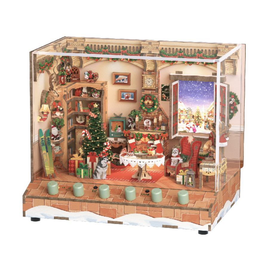 Christmas Cottage DIY Miniature House Kit | Music Box