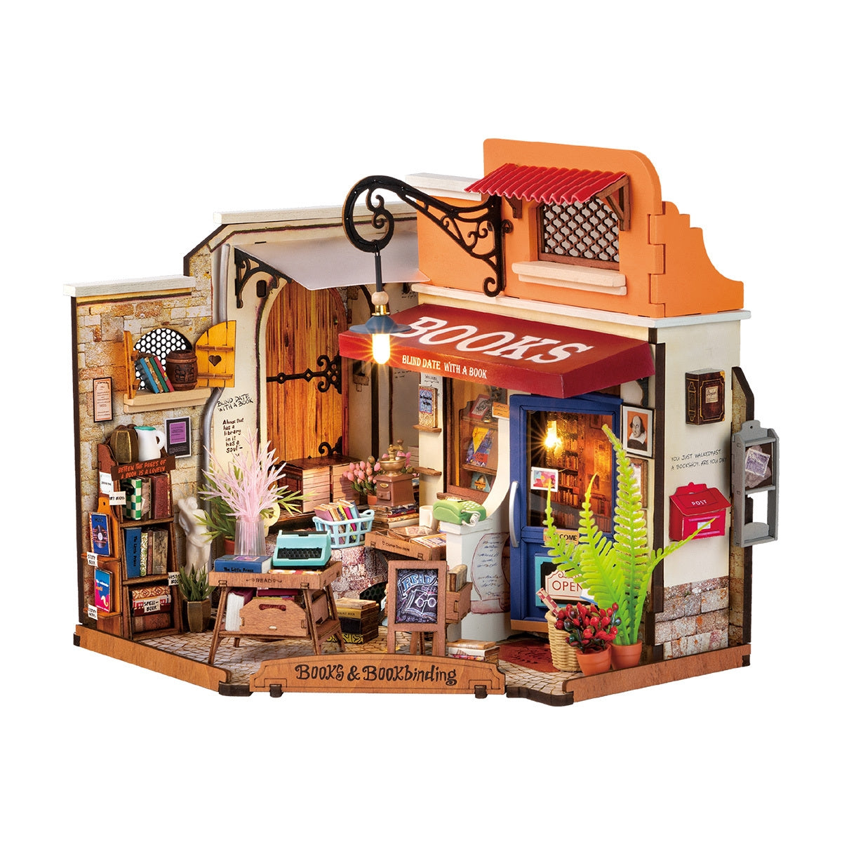 Corner Bookstore DIY Miniature Dollhouse kit