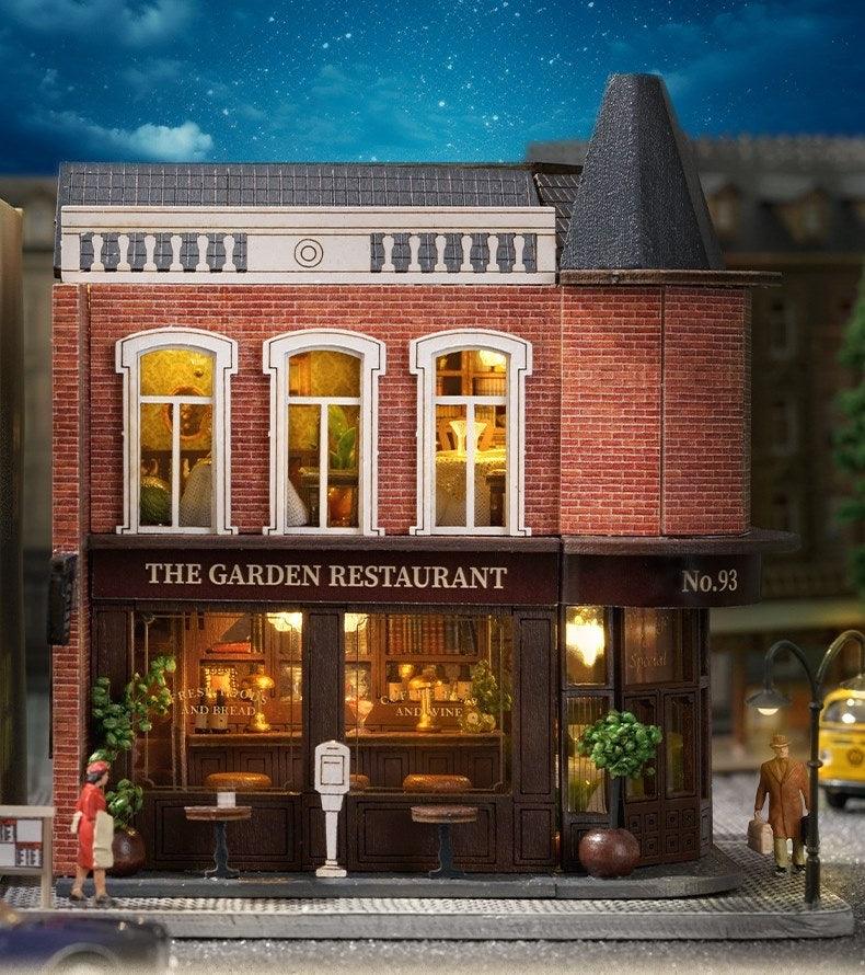 Corner Restaurant DIY Dollhouse Kit | Mini House