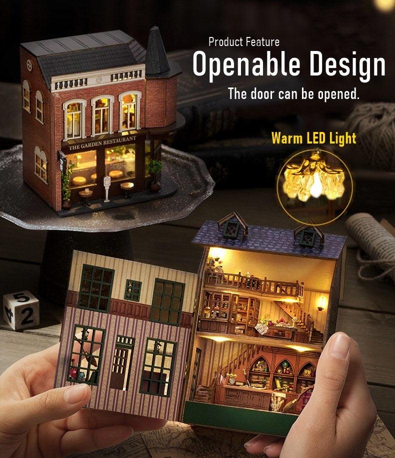Corner Restaurant DIY Dollhouse Kit | Mini House