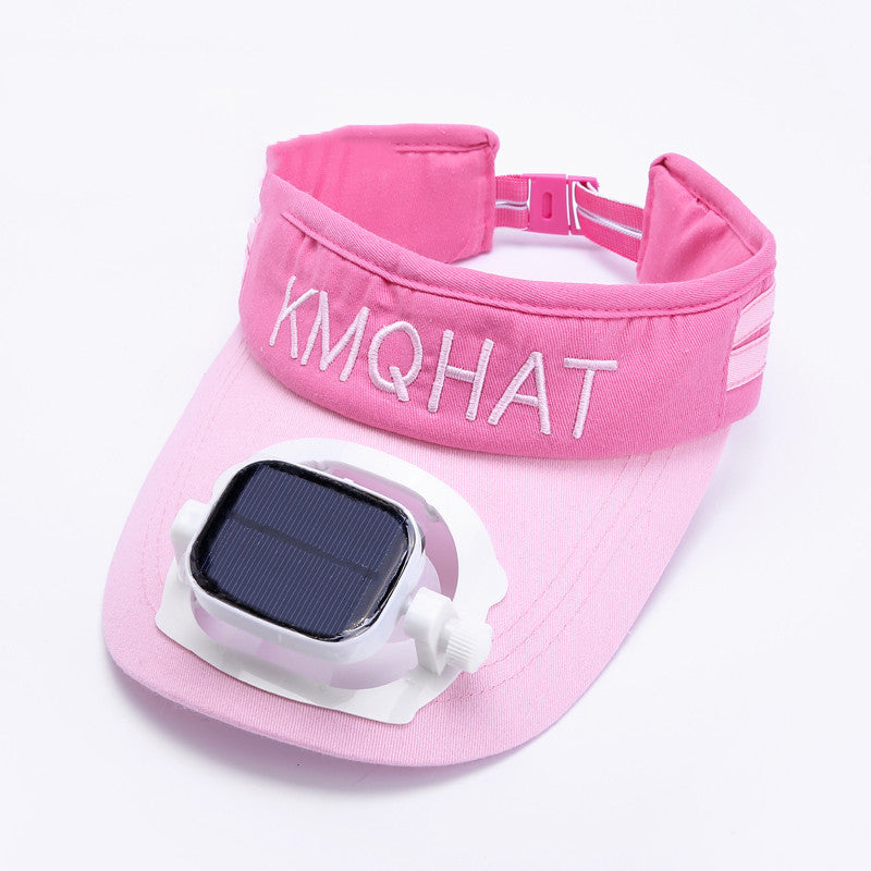 Sun Visor Hat with Solar Powered Fan, for Camping, Hiking