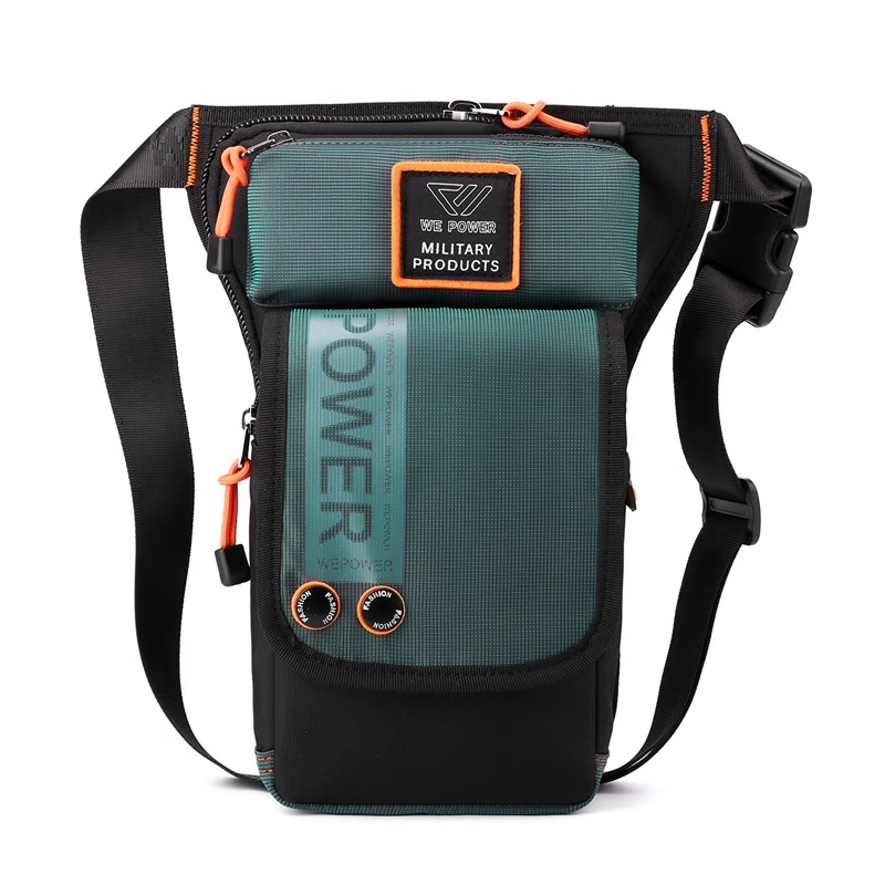 Personalized Men's Motorcycle Style Waterproof Nylon Leg Chest Bag