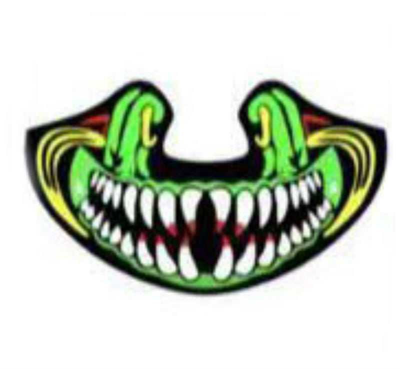 Voice-Activated Cold Light LED Scary Mask, for Disco, Party, Bar, Atmosphere Prop