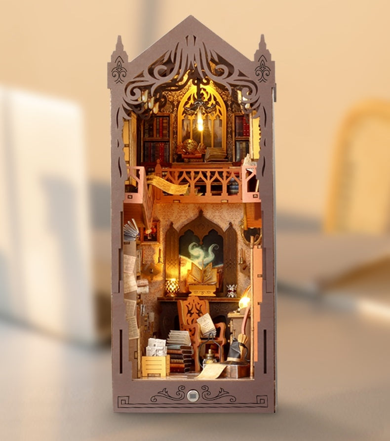 Magic Library DIY Book Nook Kit | 3D Wooden Puzzle Bookend