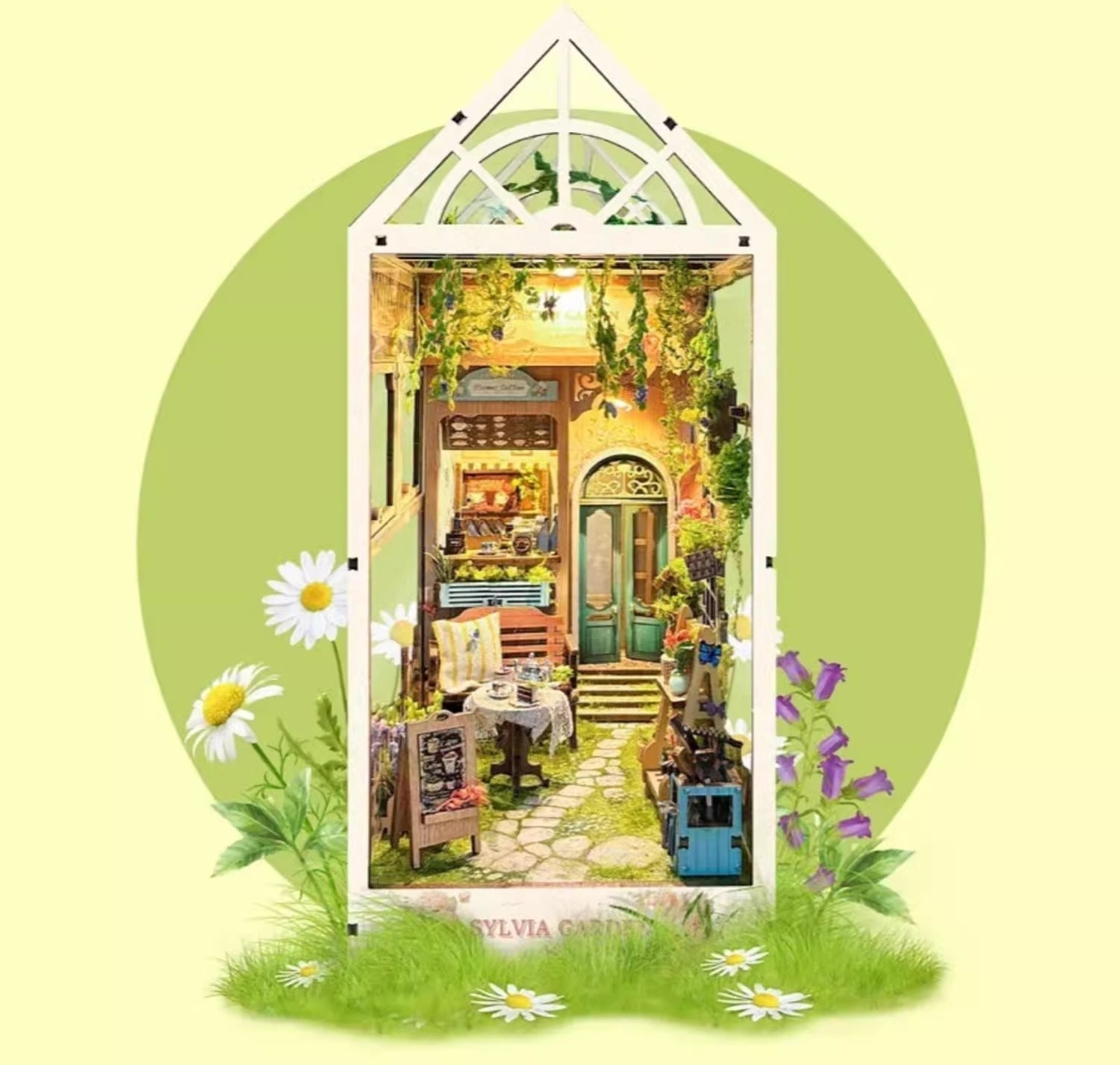 Sylvia Garden DIY Book Nook Kit | 3D Wooden Puzzle Bookend