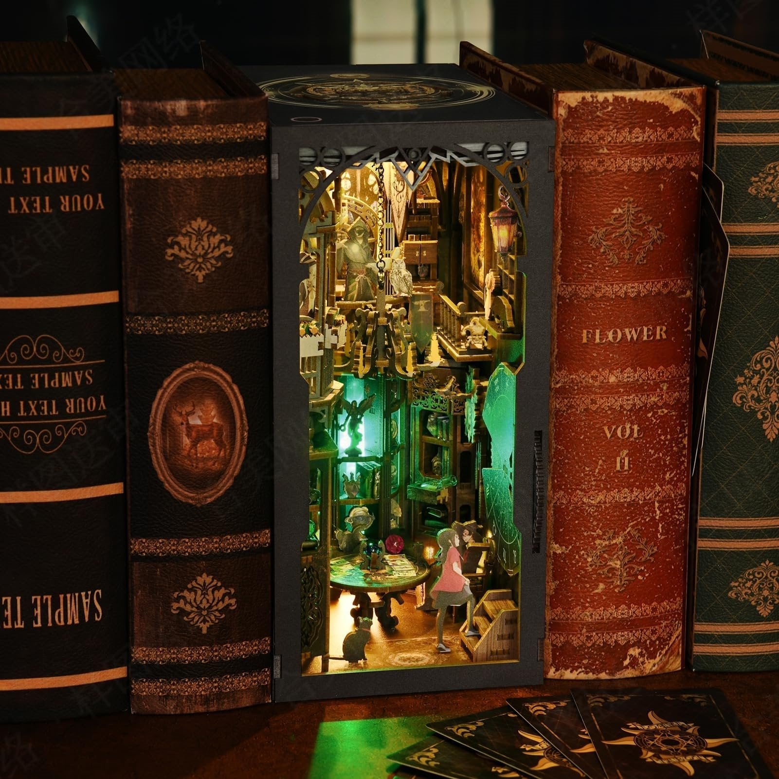 Tarot Divination Society | DIY Book Nook Kit | 3D Wooden Puzzle Bookend