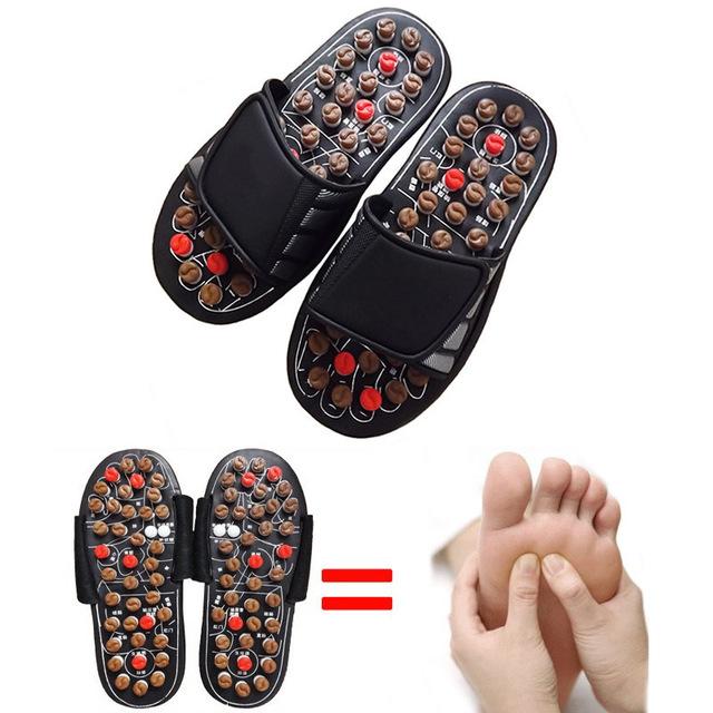 Buy Acupressure Foot Massage Slippers Foot Reflexology Acupuncture Therapy  Walk Stone Shoes Acupuncture Cobblestone Massager Sandal - MyDeal