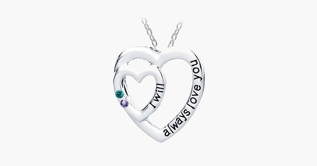 I Will Always Love You With Colored Stones Pendant
