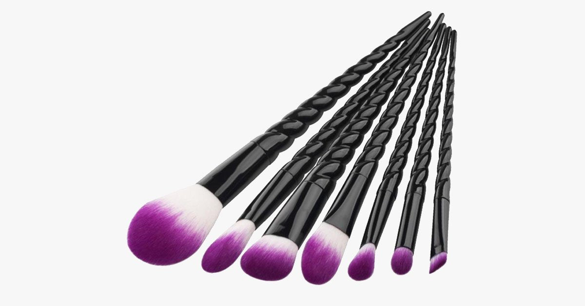 Black Unicorn Makeup Brush Set of 7 Brushes – For the Perfect Blending