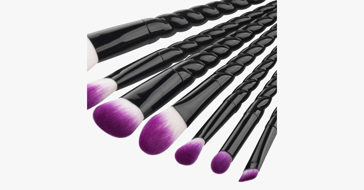 Black Unicorn Makeup Brush Set of 7 Brushes – For the Perfect Blending