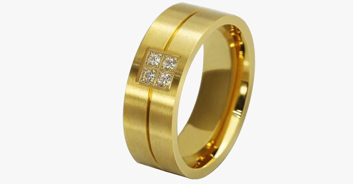Gold Titanium Steel Band Ring