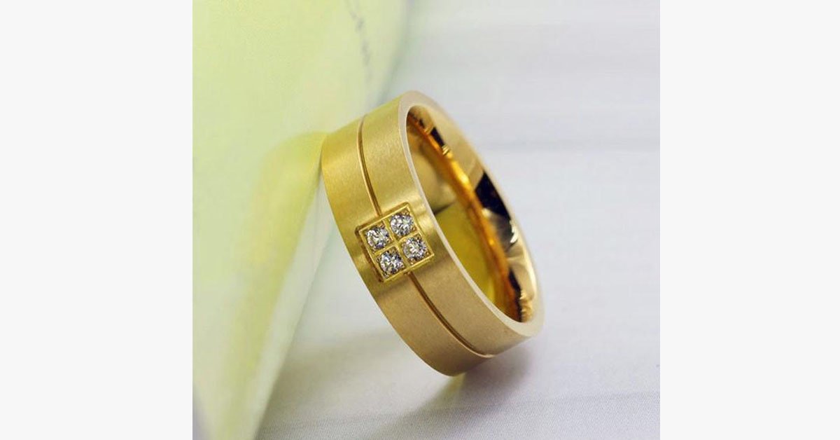 Gold Titanium Steel Band Ring