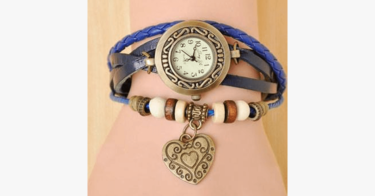 Heart Vintage Wrap Watch