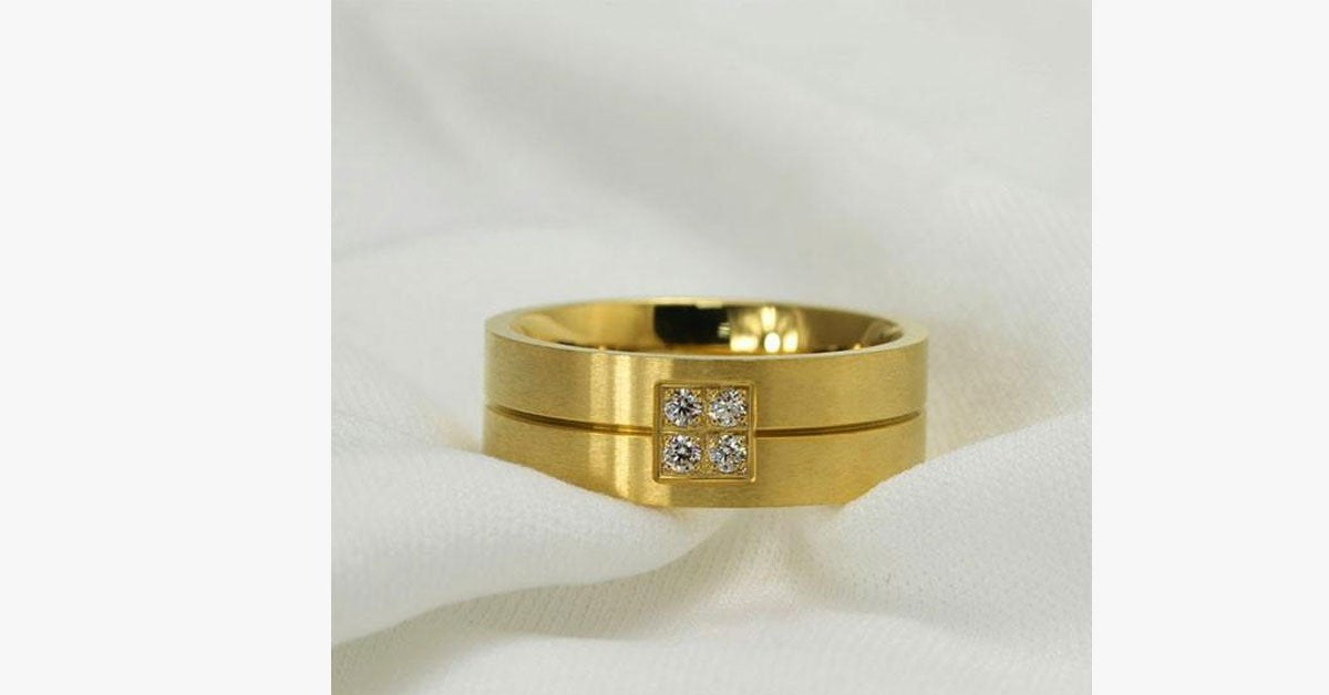 Gold Titanium Steel Band Ring