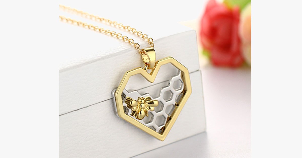 Heart Bee Necklace
