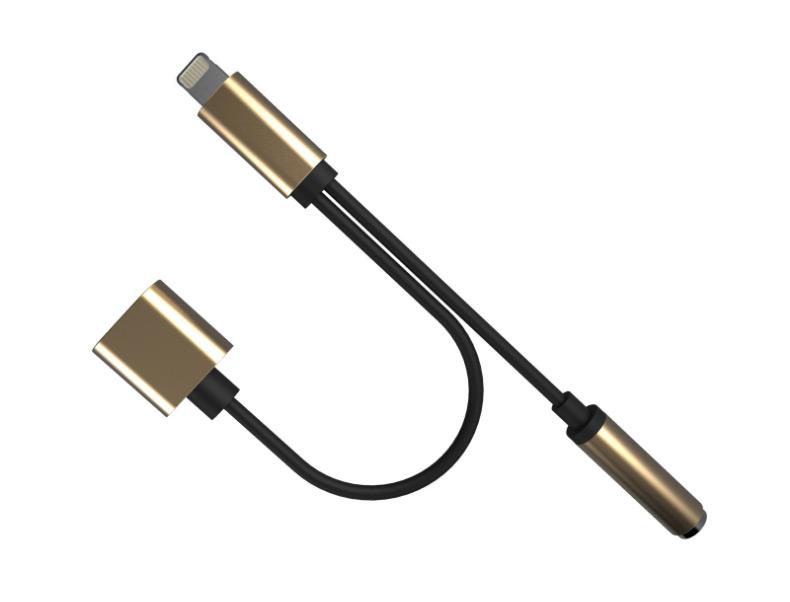 2-in-1 Apple Lightning to Headphone Adapter - Get Music and Power at the Same Time