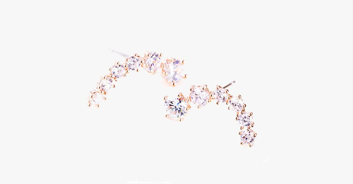 Rose Gold Star Crystal Earring