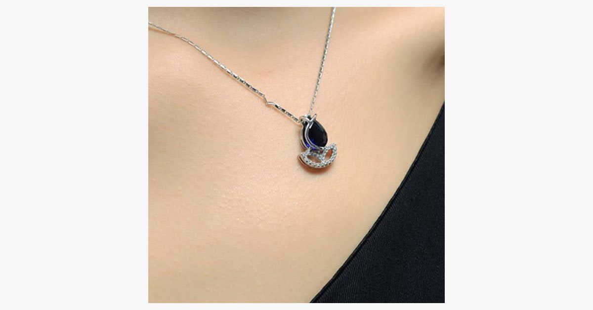 Blue Rose Flower Necklace