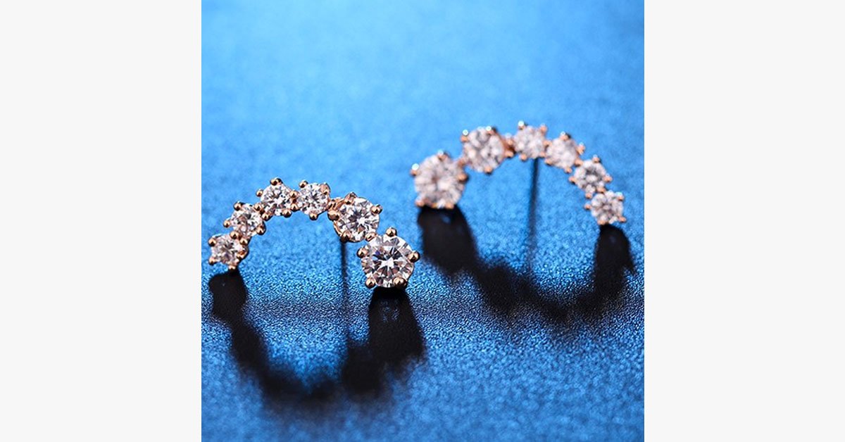 Rose Gold Star Crystal Earring