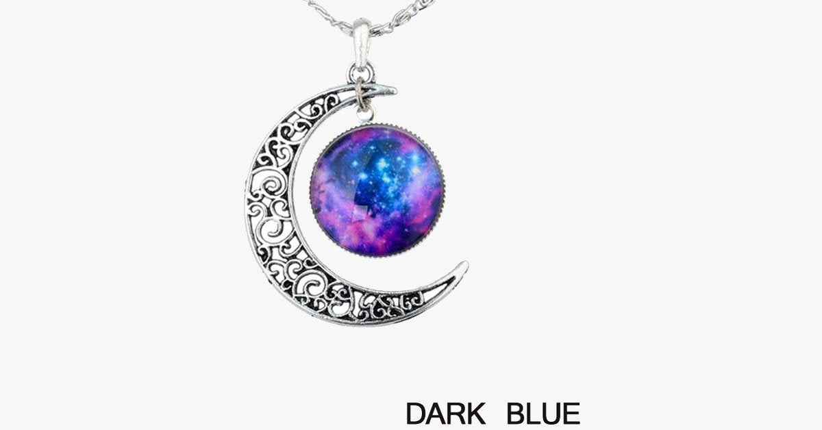 Starry Galaxy & Moon Necklace