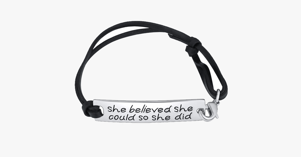 She Believed She Could So She Did Strap Bracelet