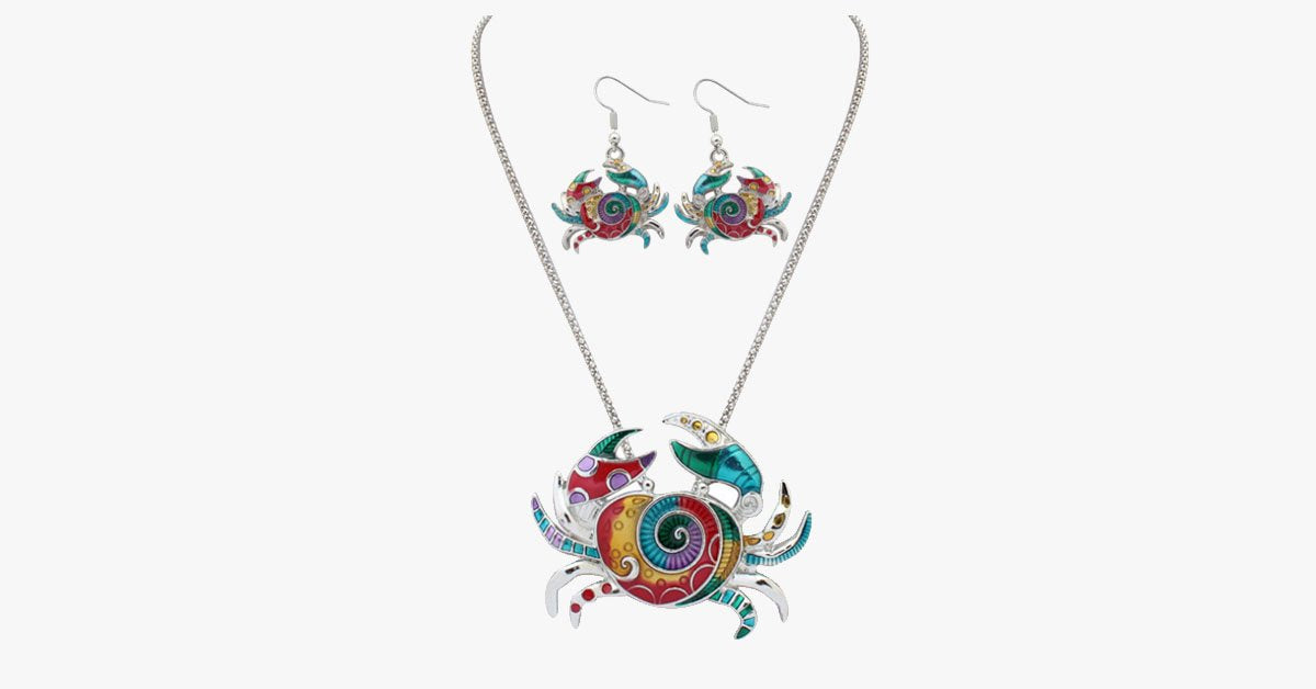 Cute Crab Hippie Pendant Set