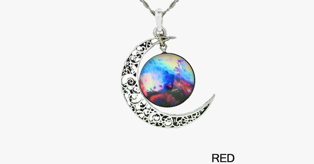 Starry Galaxy & Moon Necklace
