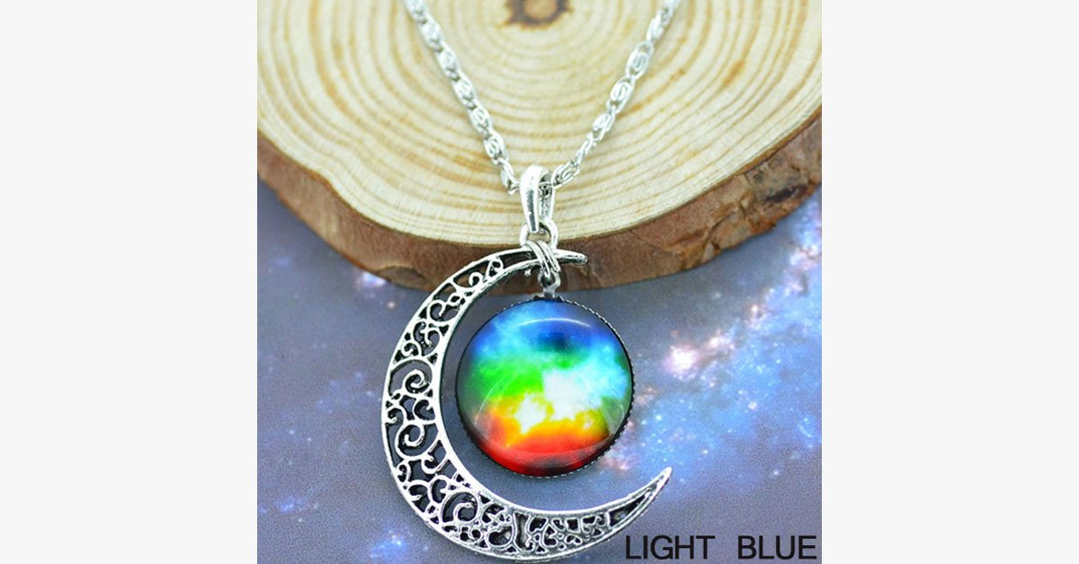 Starry Galaxy & Moon Necklace