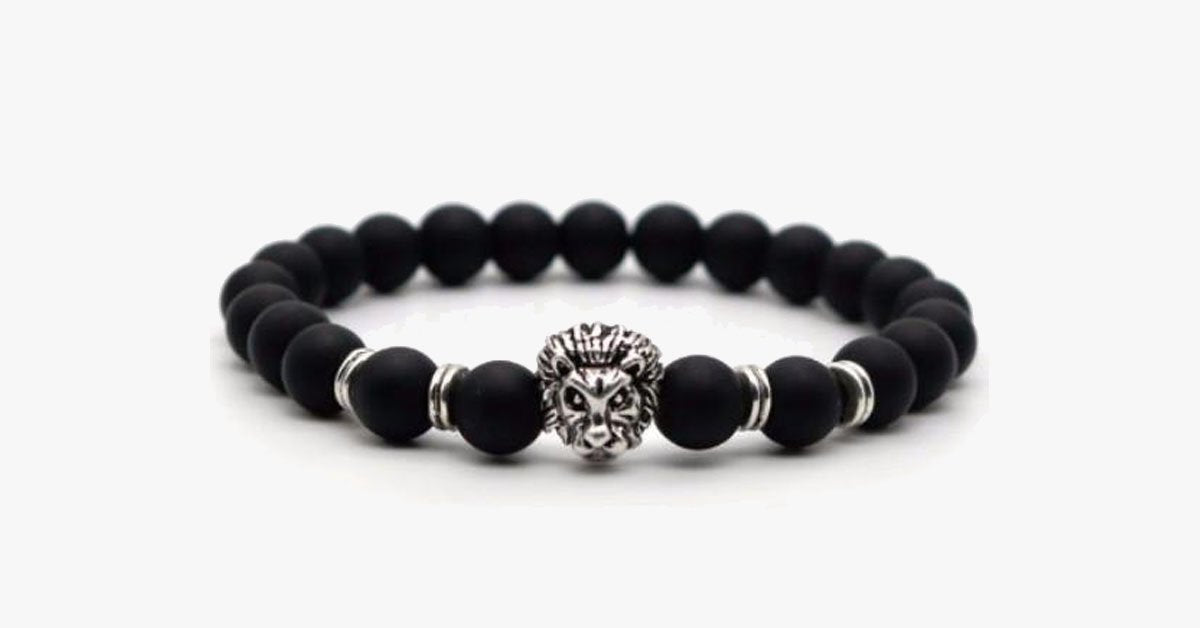 Matte Stone Lion Men's Bracelet