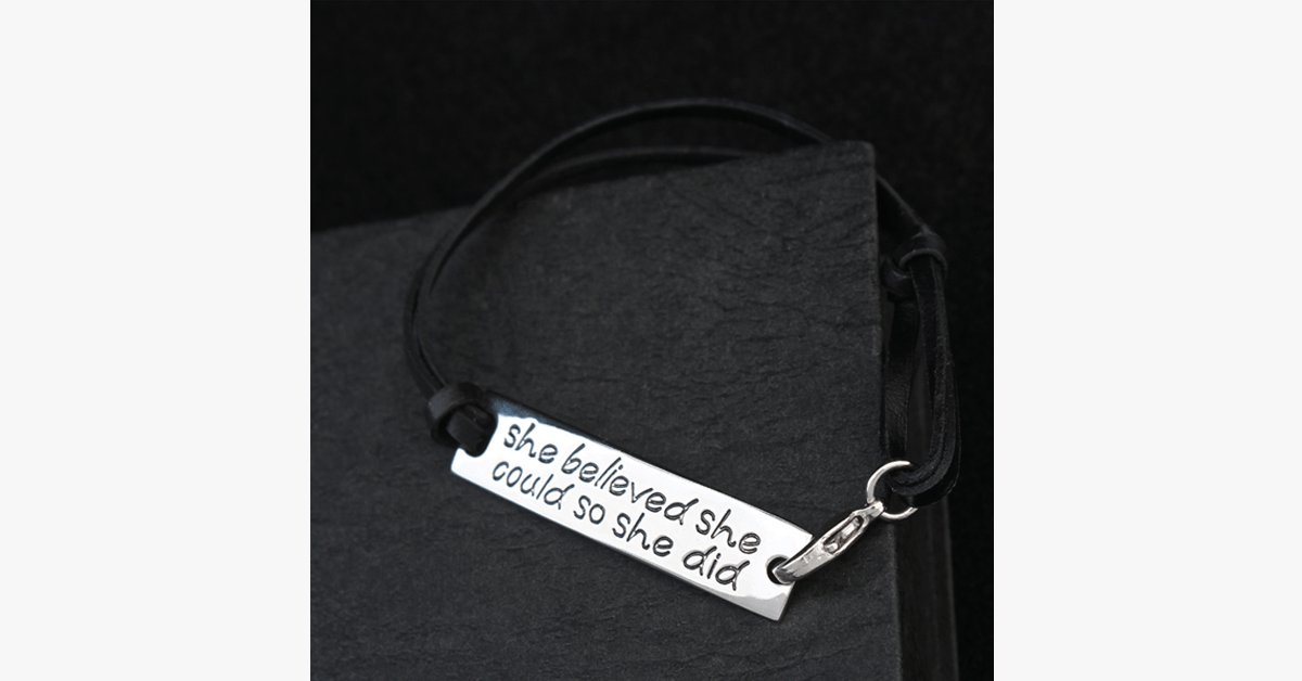 She Believed She Could So She Did Strap Bracelet