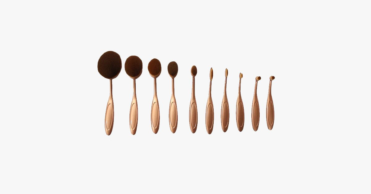 'The Midas Touch' 10 Piece Oval Brush Set